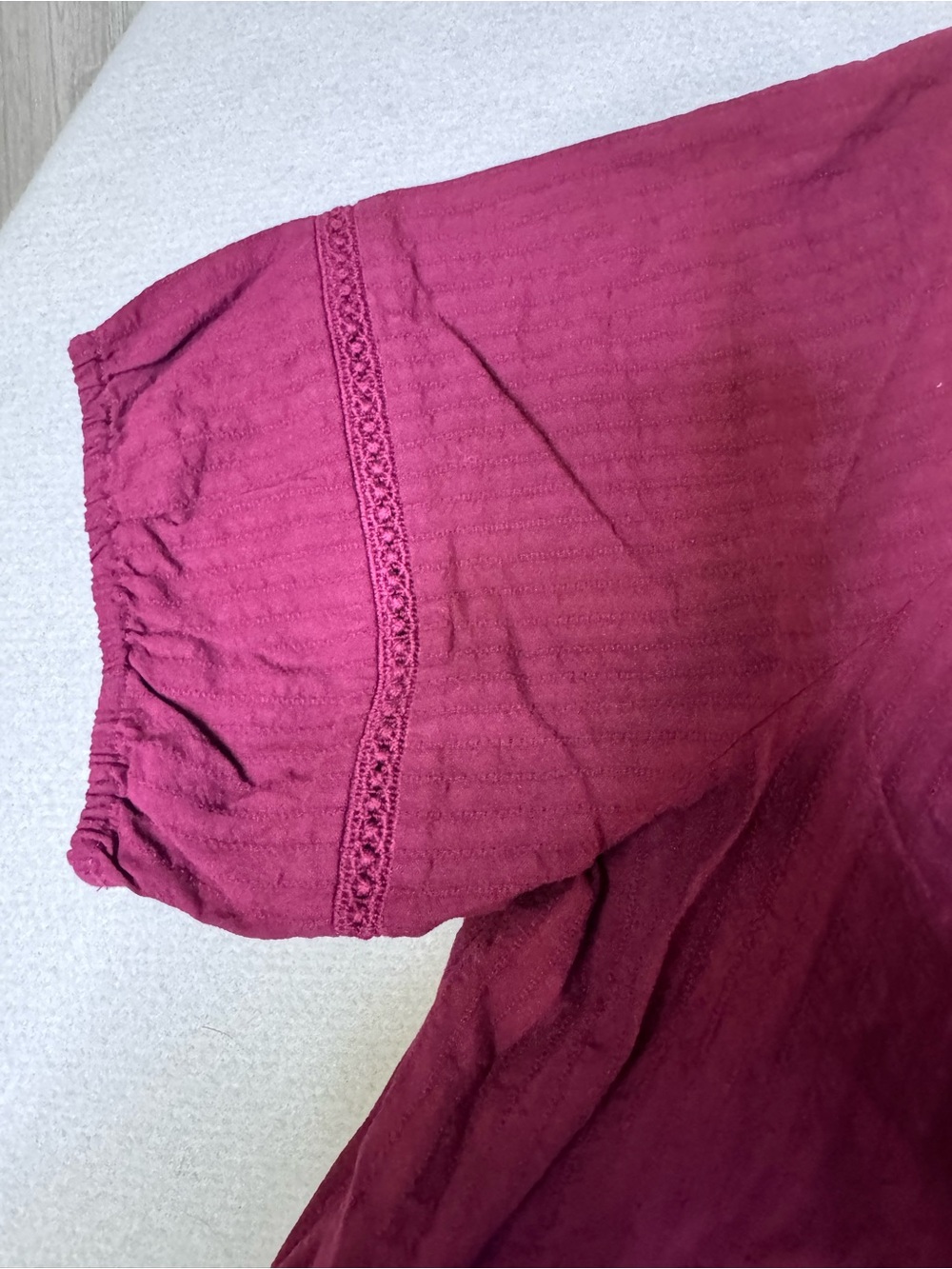 LOFT Berry Short Sleeve Blouse Womens XL - Picture 5 of 6